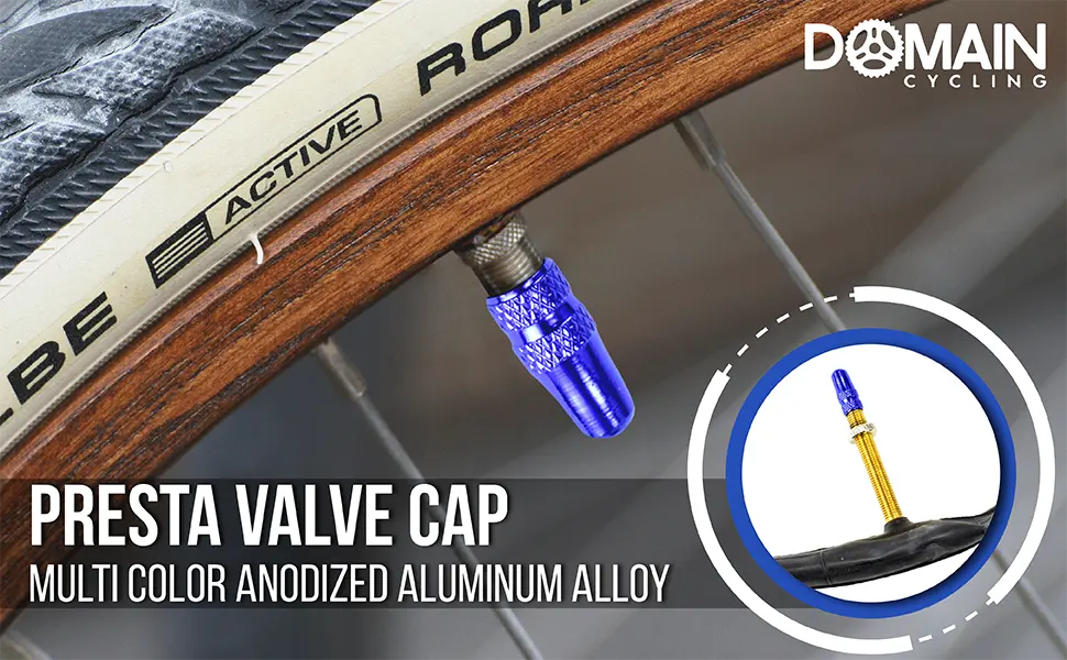 Domain Cycling Presta Valve Cap (28 Pack)  Multi-Color Anodized Aluminum Bicycle Bike Tire Caps and Inner Tube Tire Caps - Domain Cycling Presta Valve Cap Anodized Aluminum Alloy Bicycle Bike Tire Caps Dust Covers