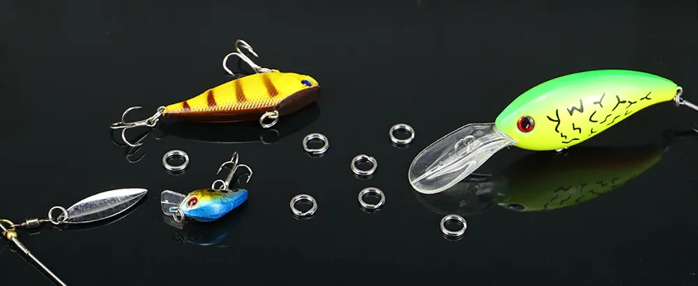 Facikono 250pcs Fishing Split Rings Assortment Kit, Stainless Steel Double Flat Wire Snap Ring Lure Tackle Connector - Split rings fishing