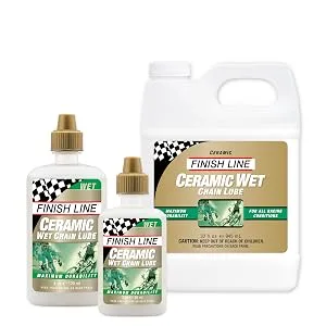 Finish Line Ceramic WET Bicycle Chain Lube, 4-Ounce Drip Squeeze Bottle - ceramic wet lube, FInish line