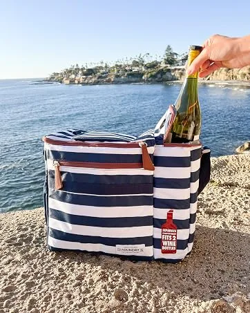 Fit & Fresh Cool Coolers Reusable & Flexible Soft Ice Packs, 2PK, Navy Sketch Weave & Blue - camping accessories; camping gear; beach bag; cooler; insulated lunch bag; insulated bag; cooler bag