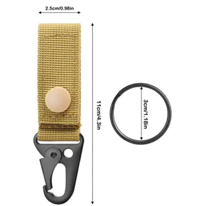 FRTKK Tactical Molle Key Ring Gear Key Keeper Nylon Belt Keychain Molle Webbing Key Clip Buckle for Belts Molle Bags Black - (Pack of 2) - product information 3