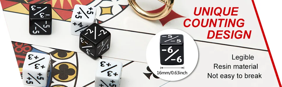 24 Pieces Dice Counters Token Dice Loyalty Dice D6 Dice Cube Compatible with MTG, CCG, Card Gaming Accessory - product information 3