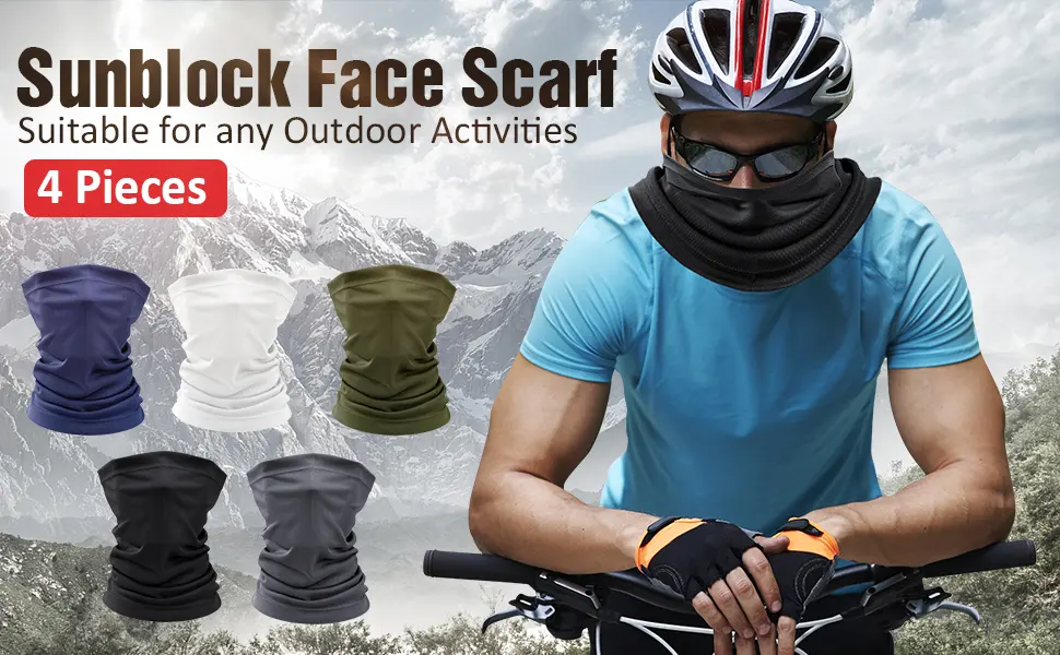 4 Pieces Neck Gaiter Face Scarf Mask Dust Sun Protection Thin Breathable Neck Gaiter Windproof() - product information 2