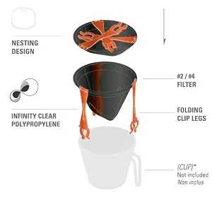 GSI Outdoors Ultralight Java Drip for Pour Over Drip Coffee while Camping and Backpacking - gsi, outdoors, gear, coffee, drip, # 4 filter, java, camp, backpacking