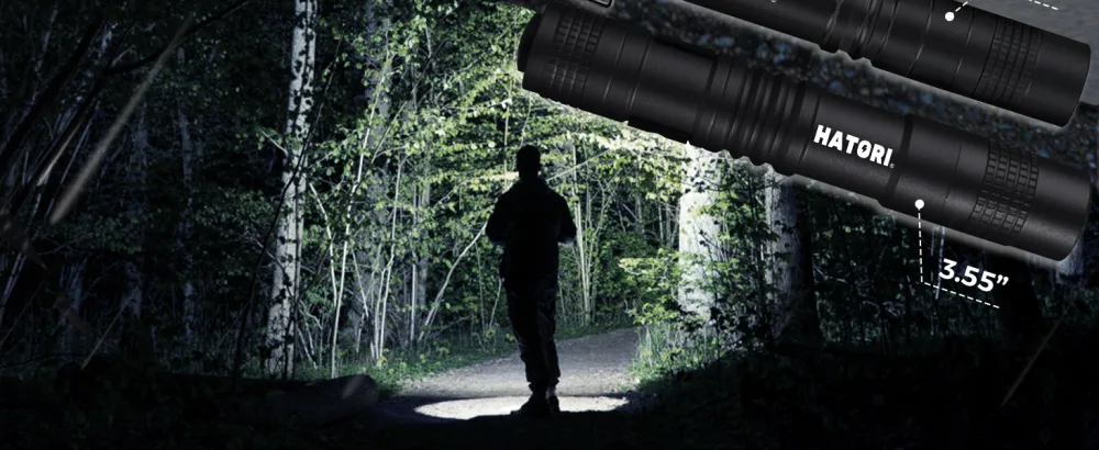 HATORI LED Mini Flashlight, Bright Small Handheld Pocket Flashlights Tactical High Lumens Pen Light for Camping, Outdoor, Emergency, 1 Pack(3.55Inch) - bright flashlight