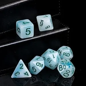 HDdais Polyhedral DND Dice Sets, 7-Die Green D&D Dice for Dungeons and Dragons Pathfinder RPG MTG Table Gaming Dice,Jade Dice (Green) - product information 4