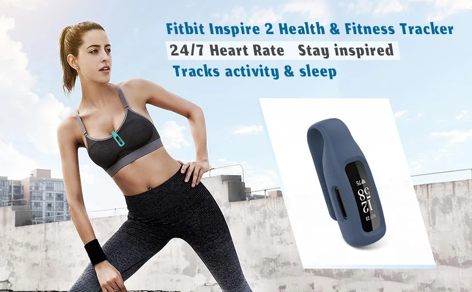 HQzon 2-Pack Clip Holder Compatible with Fitbit Inspire 3 Inspire 2 Ace 3 Fitness Tracker, Soft Silicone Replacement Case for Inspire 3 2 Ace 3,Pink+Blue Grey - clip for inspire 2 fitbit inspire 2 clip,fitbit inspire 2 bands,fitbit inspire accessory clip