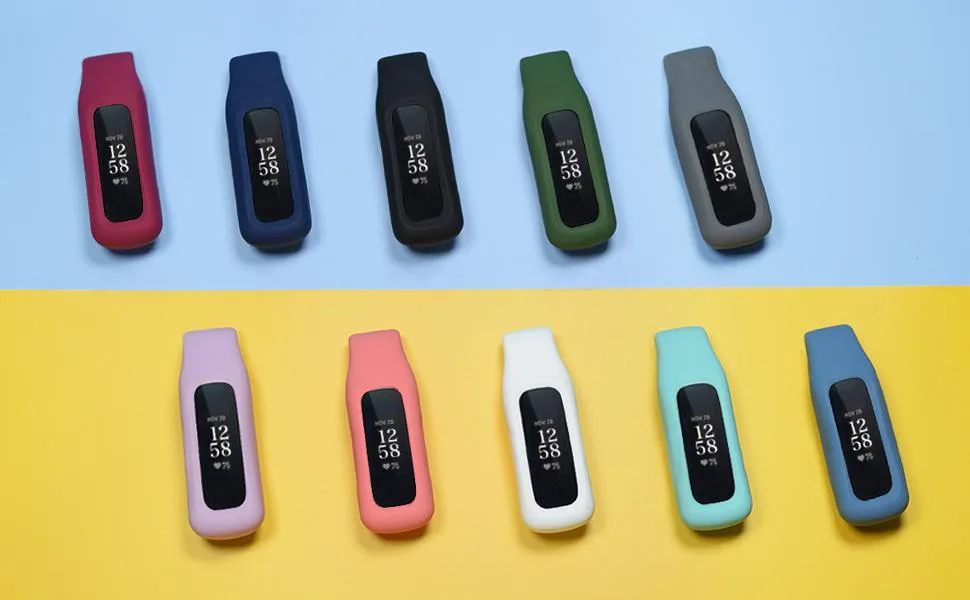 HQzon 2-Pack Clip Holder Compatible with Fitbit Inspire 3 Inspire 2 Ace 3 Fitness Tracker, Soft Silicone Replacement Case for Inspire 3 2 Ace 3,Pink+Blue Grey - clip for inspire 2 fitbit inspire 2 clip,fitbit inspire 2 bands,fitbit inspire accessory clip