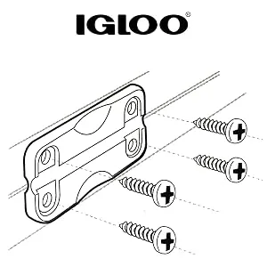 Igloo Cooler Plastic Hinges for Ice Chests (Set of 3) - Igloo Cooler Plastic Hinge Installation Diagram
