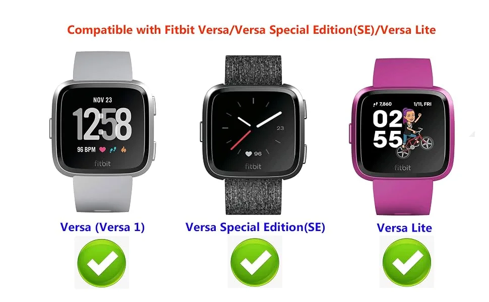 2PACK Charging Dock Compatible with Fitbit Versa/Lite/SE,(not for Versa 2) Charger, Charging Dock Cord Stand and Screen Protectors for Smart Watch - Versa1