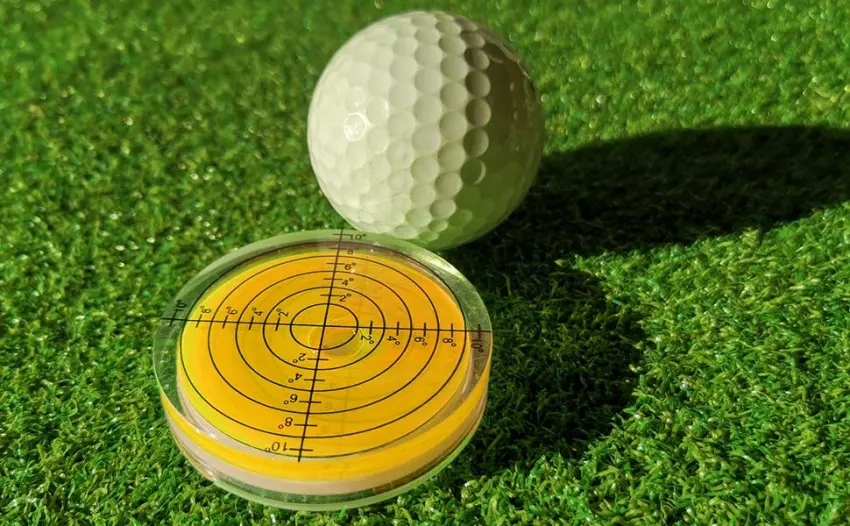 Green Reader Golf, Golf Ball Marker - Level Angle High Precision Golf Putting Aid, Golf Green Reader - Size 1.9" x 0.39" Yellow - Golf Putting Reader