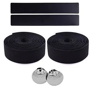 KINGOU EVA Road Bike Handlebar Tape Bicycle Bar Wraps - 2PCS Per Set black - Include