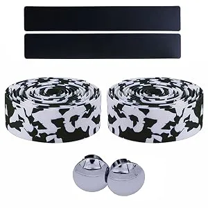 KINGOU Camouflage EVA Road Bike Handlebar Tape Bar Wraps - 2PCS Per Set black&red - Include