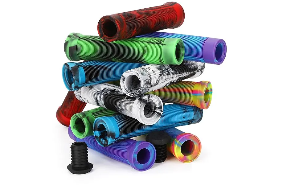 Kutrick Handle Bar Grips 145mm Soft Flangeless Longneck Grips for Pro Stunt Scooter Bars and BMX Bikes Bars Red/Black - product information 1
