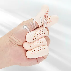 Gel Finger Cots (16pcs), Silicone Finger Protectors, Breathable Finger Caps, Fingertips Covers, Finger Sleeves Support for Finger Cracking, Blisters, Arthritis, Eczema, Trigger Finger - finger cots