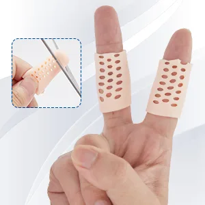 Gel Finger Cots (16pcs), Silicone Finger Protectors, Breathable Finger Caps, Fingertips Covers, Finger Sleeves Support for Finger Cracking, Blisters, Arthritis, Eczema, Trigger Finger - finger cots