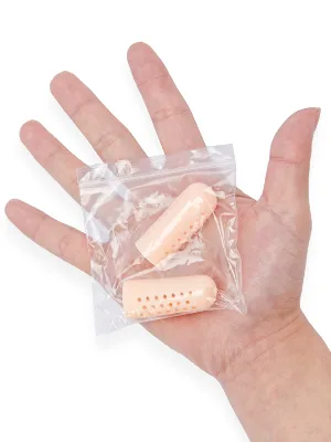 Gel Finger Cots (16pcs), Silicone Finger Protectors, Breathable Finger Caps, Fingertips Covers, Finger Sleeves Support for Finger Cracking, Blisters, Arthritis, Eczema, Trigger Finger - finger protector