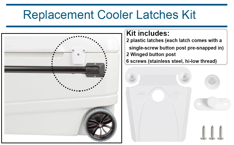 Cooler Latch Posts and Screws for Igloo,Replacement Igloo Cooler High Strength Cooler Latch,Cooler Plastic Latchs Set,Igloo Cooler Latch Replacement Kit,Set of 2 - product information 3
