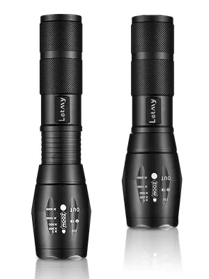 LETMY LED Tactical Flashlight S1000 PRO - 2 Pack Bright Military Grade Flashlights High Lumens - Portable Handheld Flash Lights with 5 Modes, Zoomable, Waterproof for Camping Outdoor Emergency - Zoomable flashlight