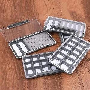 Maxcatch Super Slim Magnetic Back Waterproof Fly Fishing Box: 6, 12, or 18 Compartments(HB99B (Silicone Insert)) Silicone Insert--7.3''x 3.9''x 0.6'' - fly box