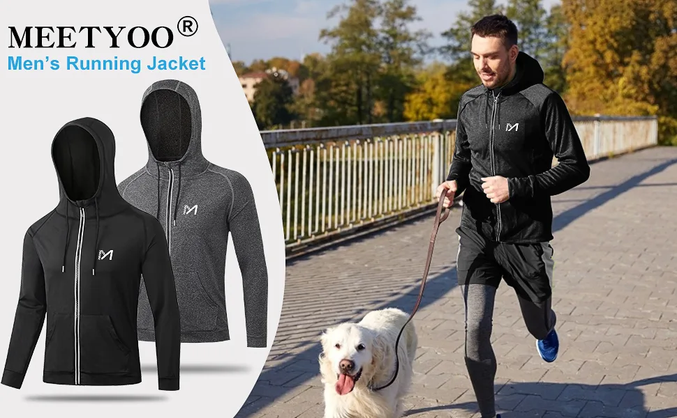 MEETYOO Running Jacket for Men Small Grey - product information 1