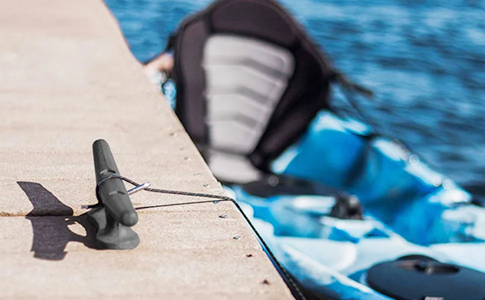 MX Boat Cleats Black Marine Dock Cleat Kayak Cleats Canoe Mooring Deck Mount Pack of 6 - product information 2