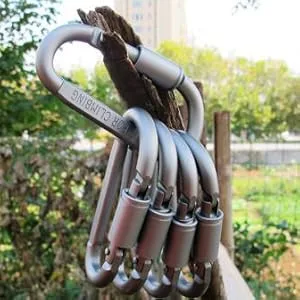Outmate Aluminum D-Ring Locking Carabiner Light but Strong NOT for Climbing(Pack of 6) - carabiner