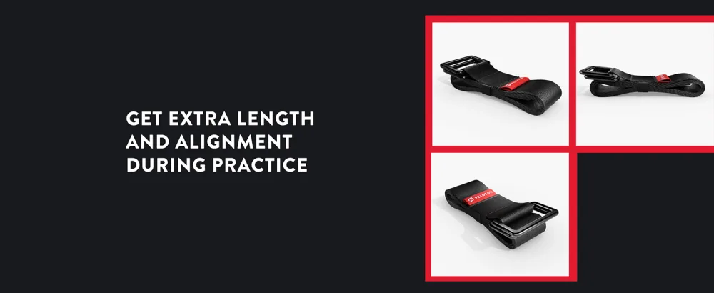 Peloton Yoga Strap | 6 ft. Adjustable and Durable Nylon Strap with Corrosion Resistant Zinc Alloy Rings for Stretching, Pilates, and Exercise - Get extra length and alignment during practice