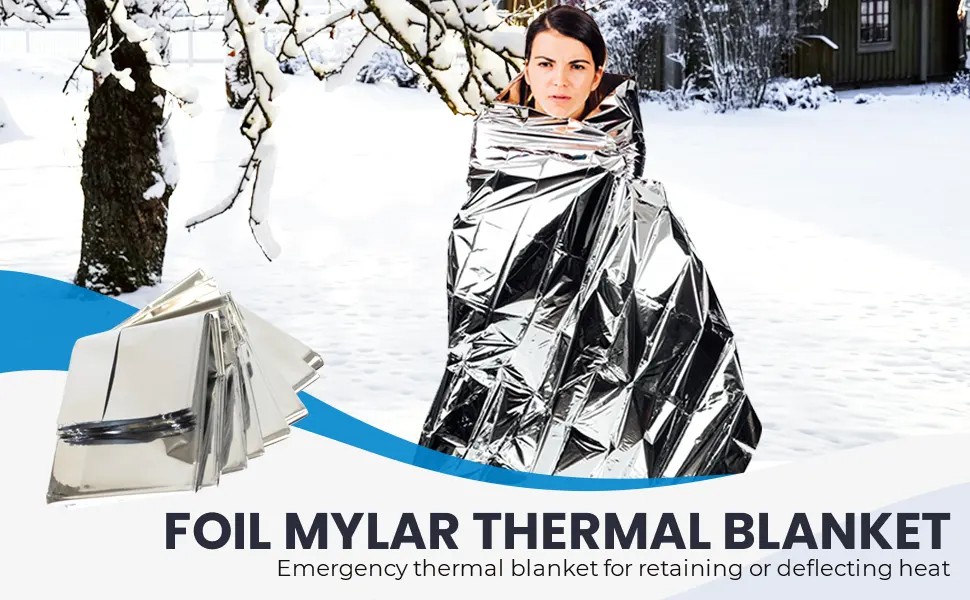 Primacare CB-6841 Emergency Foil Mylar Thermal Blanket, 82" Length x 54" Width - product information 1