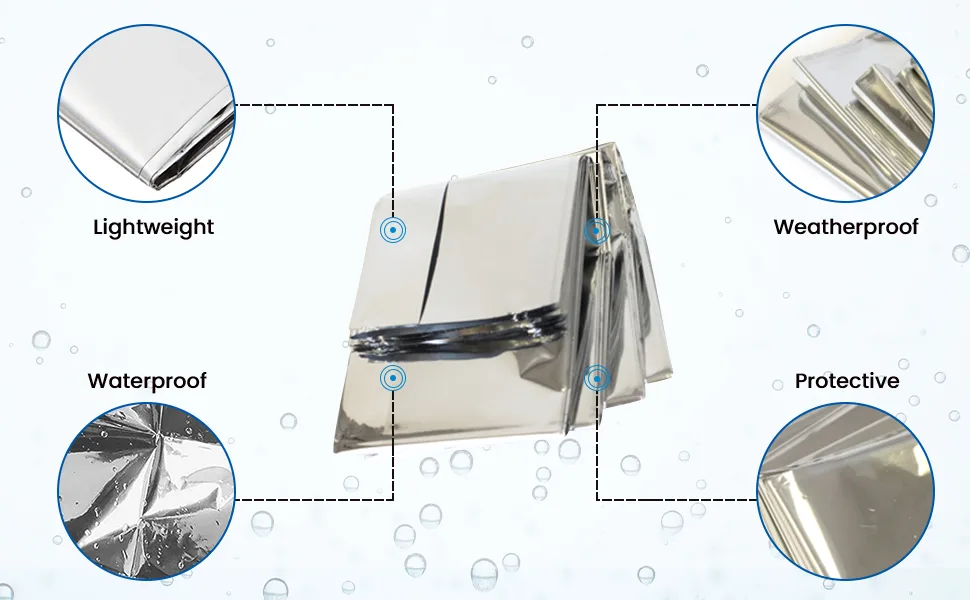 Primacare CB-6841 Emergency Foil Mylar Thermal Blanket, 82" Length x 54" Width - product information 7