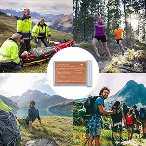 QIO CHUANG Emergency Mylar Thermal Blankets -Space Blanket Survival kit Camping Blanket (4-Pack). Perfect for Outdoors, Hiking, Survival, Bug Out Bag ,Marathons or First Aid 1 - emergency hiking blanket