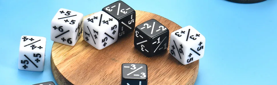 QuadPro 30 Pieces Dice Counters Token Dice Set D6 Dice Cube Compatible with MTG, CCG, Card Gaming Accessory - Dice Counters Token Dice Set D6 Dice Cube