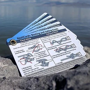 ReferenceReady Boating and Sailing Knot Cards - Waterproof Guide to 20 Nautical Knots - NautiCards Nautical Knot Cards
