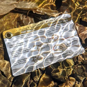 ReferenceReady Outdoor Knots - Waterproof Knot Tying Cards with Mini Carabiner - Includes 22 Rope Knots for Camping, Backpacking, & Scouting Scenarios - waterproof water proof showing how2tie tiing card cards booklet pocket guide