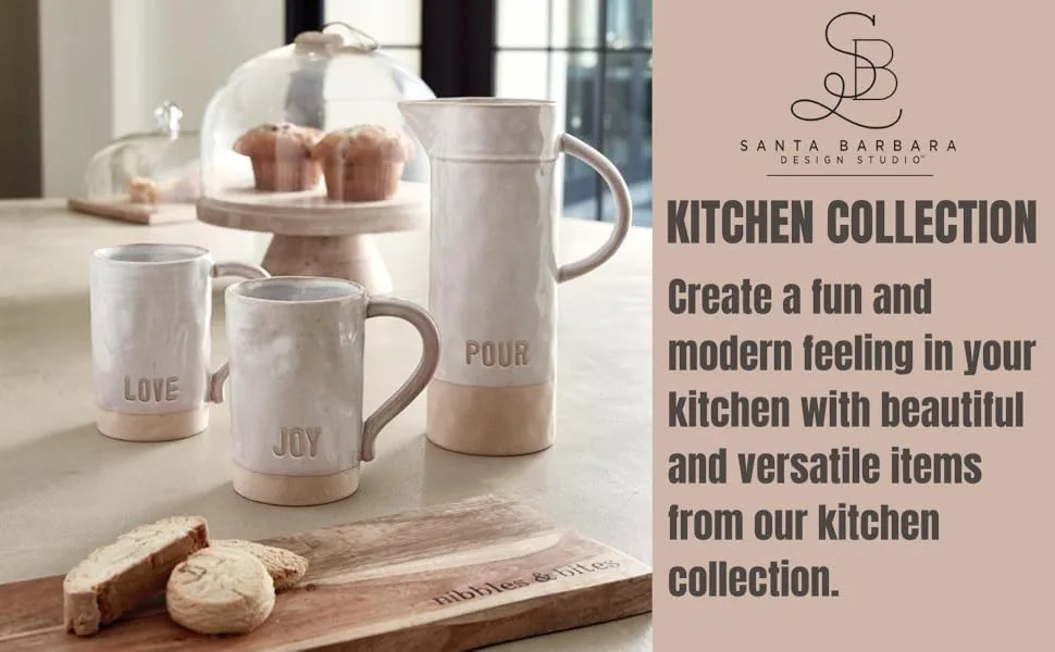 SB Design Studio Sips Drinkware-16-Ounce Frosted Plastic Cups, 8-Count, Cheers (D2205) - santa barbara design studio kitchen collection a countertop with snacks baked goods and mugs