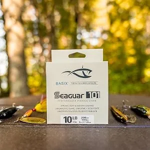 Seaguar 101 Basix 100% Fluorocarbon Fishing Line, Clear 200-yards/8-pounds - Soft &Smooth Casting