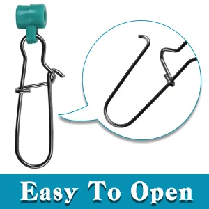 Heavy Duty Sinker Slides Duo Lock Snaps 25pcs/Box High-Strength Fishing Line Sinker Slider Swivel Snap Tackle Box Kit -Test: 220LB - sinker slide