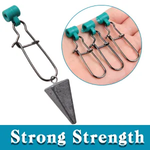 Heavy Duty Sinker Slides Duo Lock Snaps 25pcs/Box High-Strength Fishing Line Sinker Slider Swivel Snap Tackle Box Kit -Test: 220LB - sinker sliders