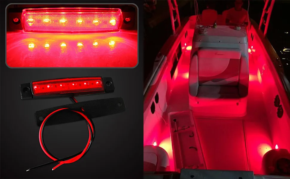 Shangyuan LED Interior Boat Lights, Utility Slim Strip Bar Light Fit Courtesy Lighting Cockpit Lights Navigation Light White (Pack of 2) white 2pcs - product information 3
