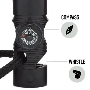 Fire Starter - SurvivalSPARK Emergency Magnesium Fire Starter - Survival Fire Starter with Compass and Whistle - product information 3