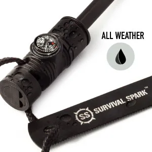 Fire Starter - SurvivalSPARK Emergency Magnesium Fire Starter - Survival Fire Starter with Compass and Whistle - product information 4