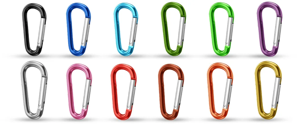 STURME 2" Aluminum D Ring Carabiners Clip D Shape Spring Loaded Gate Small Keychain Carabiner Clip Set Outdoor Camping Mini Lock Snap Hooks Spring Link Key Chain Durable Improved 24 PCS Assorted - product information 12