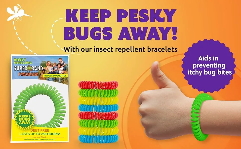 Superband Premium Insect Repellent Bracelet: Assorted Colors (10) 10 Count (Pack of 1) Multicolor - 10 pack premium keeps pesky bugs away