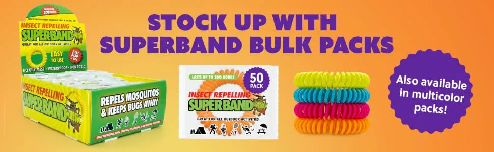 Superband Premium Insect Repellent Bracelet: Assorted Colors (10) 10 Count (Pack of 1) Multicolor - available in bulk packs