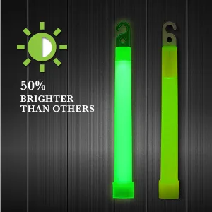 Swiss Safe Premium 6" Glow Sticks - Extra Bright, 12+ Hour Duration, Emergency Ready - Brighter than others
