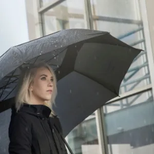 Third Floor Umbrellas Compact Lightweight 46 Inch Automatic Open and Close 210T Teflon 10-Panel Folding Sturdy Travel Windproof Umbrella with Safe Lock Shaft - Great for city stroll