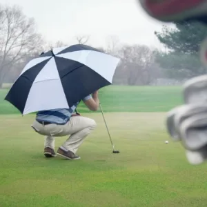 Third Floor Umbrellas Compact Lightweight 46 Inch Automatic Open and Close 210T Teflon 10-Panel Folding Sturdy Travel Windproof Umbrella with Safe Lock Shaft - Perfect for your next golf outing