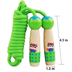 Jump Rope for Kids Adjustable Length Cotton Rope with Wooden Handle for Boys and Girls Sport Fitness Exercise Pink - product information 4