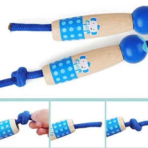 Jump Rope for Kids Adjustable Length Cotton Rope with Wooden Handle for Boys and Girls Sport Fitness Exercise Pink - product information 5