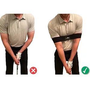 Golf Swing Training Aid - Swing Correcting Arm Band - Golf Swing Trainer Aide Elbow Aid Band Sleeve Practice Motion Tool